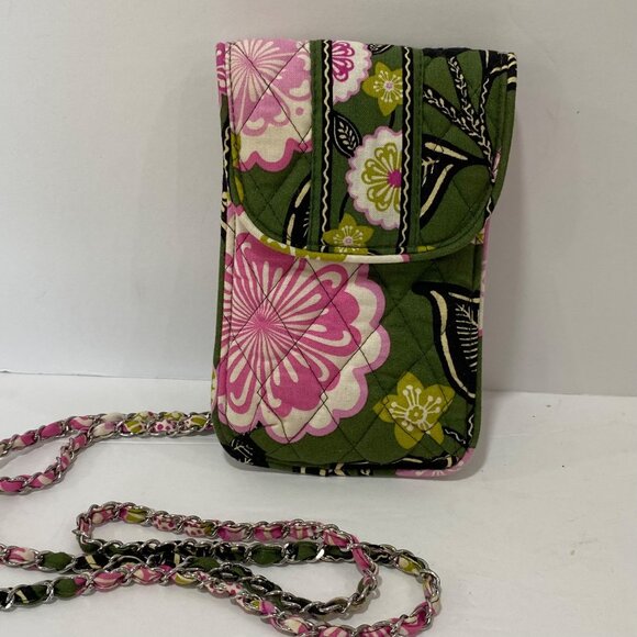 2010 Vera Bradley Quilted Floral Crossbody Bag Magnetic Snap Closure & Chain - Picture 1 of 5